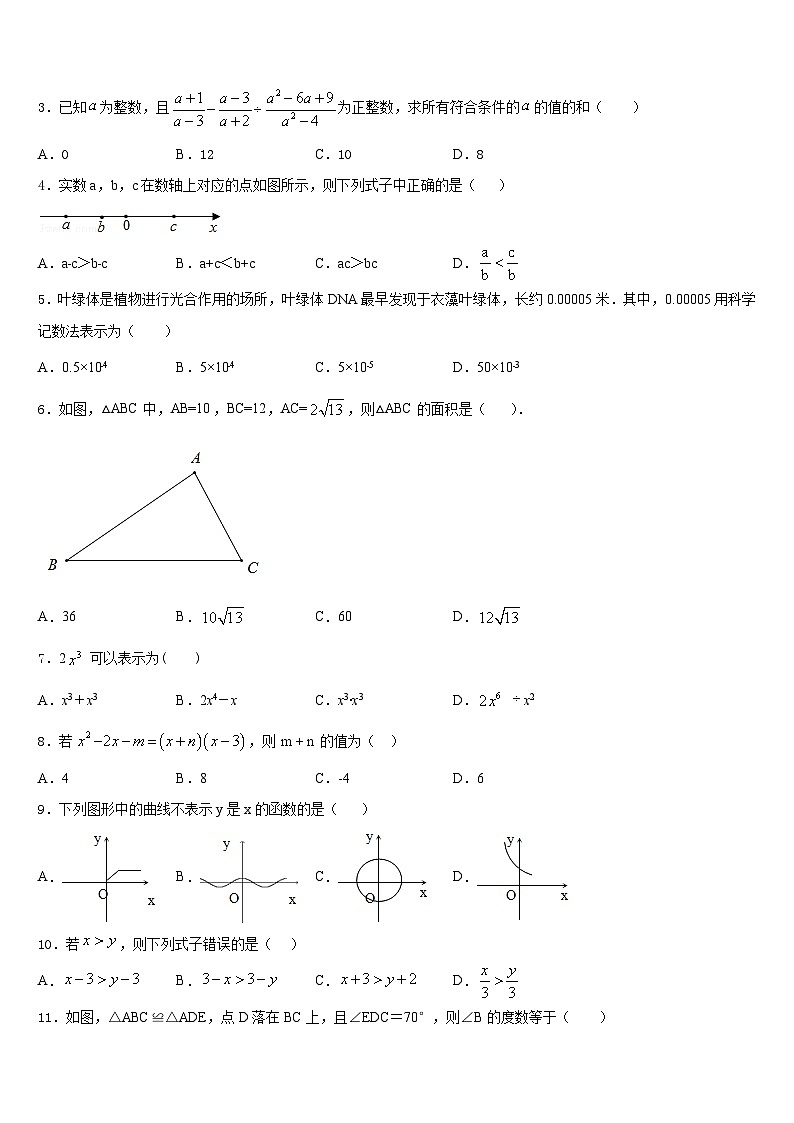 2023-2024学年内蒙古八上数学期末调研试题含答案02