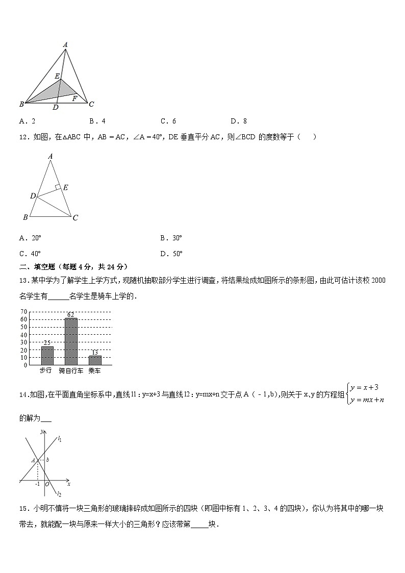 2023-2024学年内蒙古自治区赤峰市翁牛特旗第一中学八上数学期末监测模拟试题含答案第3页