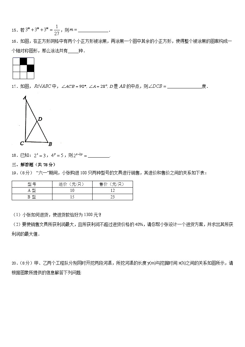 2023-2024学年四川省眉山洪雅县联考八上数学期末经典模拟试题含答案03