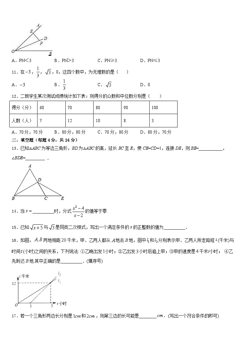 2023-2024学年安徽省亳州市亳州市第一中学数学八上期末质量跟踪监视模拟试题含答案03