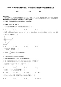 2023-2024学年天津市和平区二十中学数学八年级第一学期期末检测试题含答案