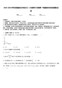 2023-2024学年安徽省安庆市安庆九一六校数学八年级第一学期期末综合测试模拟试题含答案