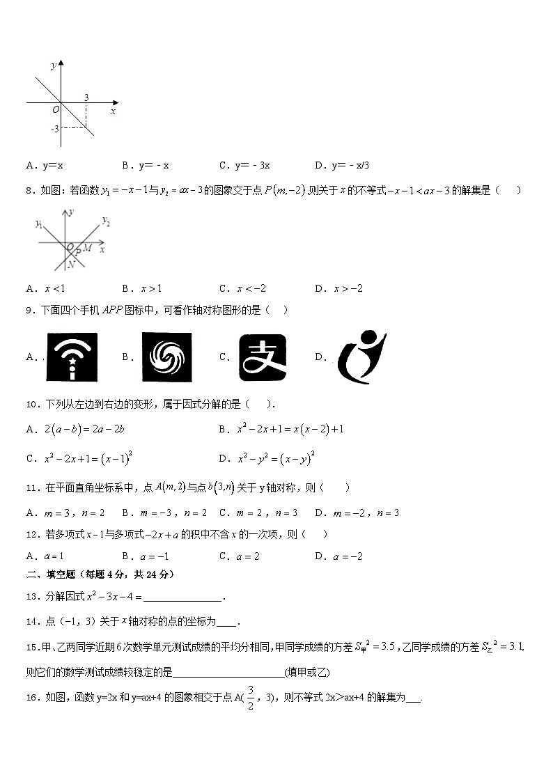 2023-2024学年安徽省淮南市八年级数学第一学期期末学业质量监测试题含答案第2页
