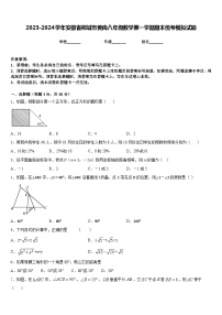 2023-2024学年安徽省桐城市黄岗八年级数学第一学期期末统考模拟试题含答案