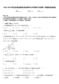 2023-2024学年山东省东昌府区梁水镇中学心中学数学八年级第一学期期末监测试题含答案