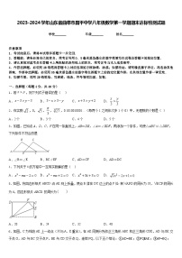 2023-2024学年山东省曲阜市昌平中学八年级数学第一学期期末达标检测试题含答案