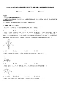 2023-2024学年山东省泰安第十中学八年级数学第一学期期末复习检测试题含答案