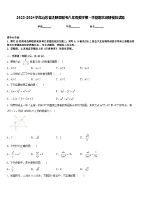 2023-2024学年山东省无棣县联考八年级数学第一学期期末调研模拟试题含答案