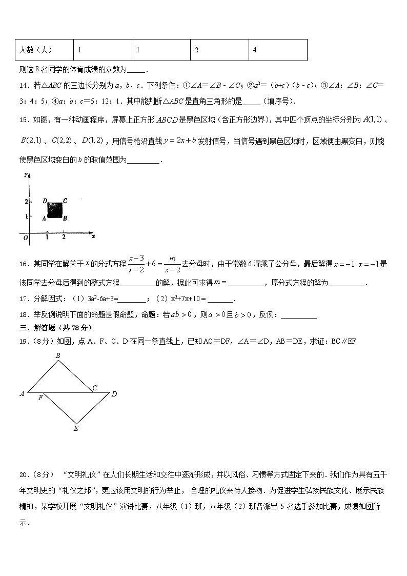 2023-2024学年山东省菏泽市定陶区八上数学期末检测试题含答案03