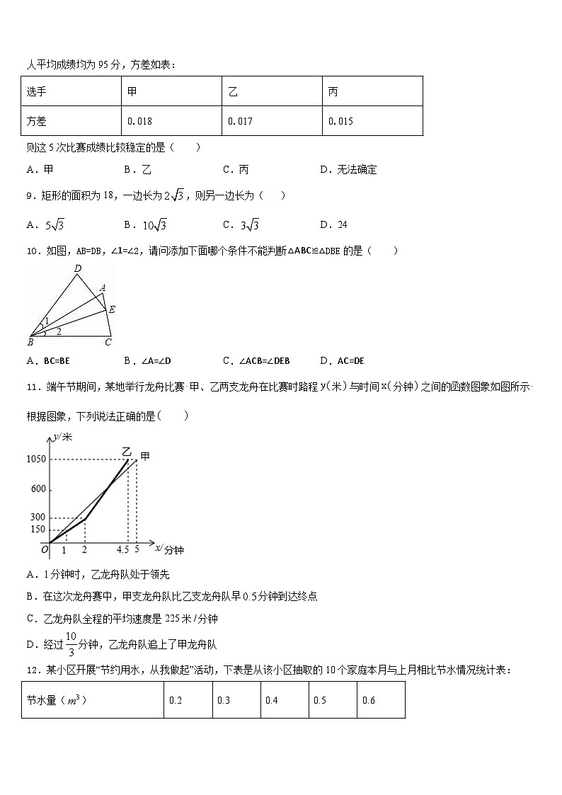 2023-2024学年山东省青岛实验中学八上数学期末质量检测模拟试题含答案第2页
