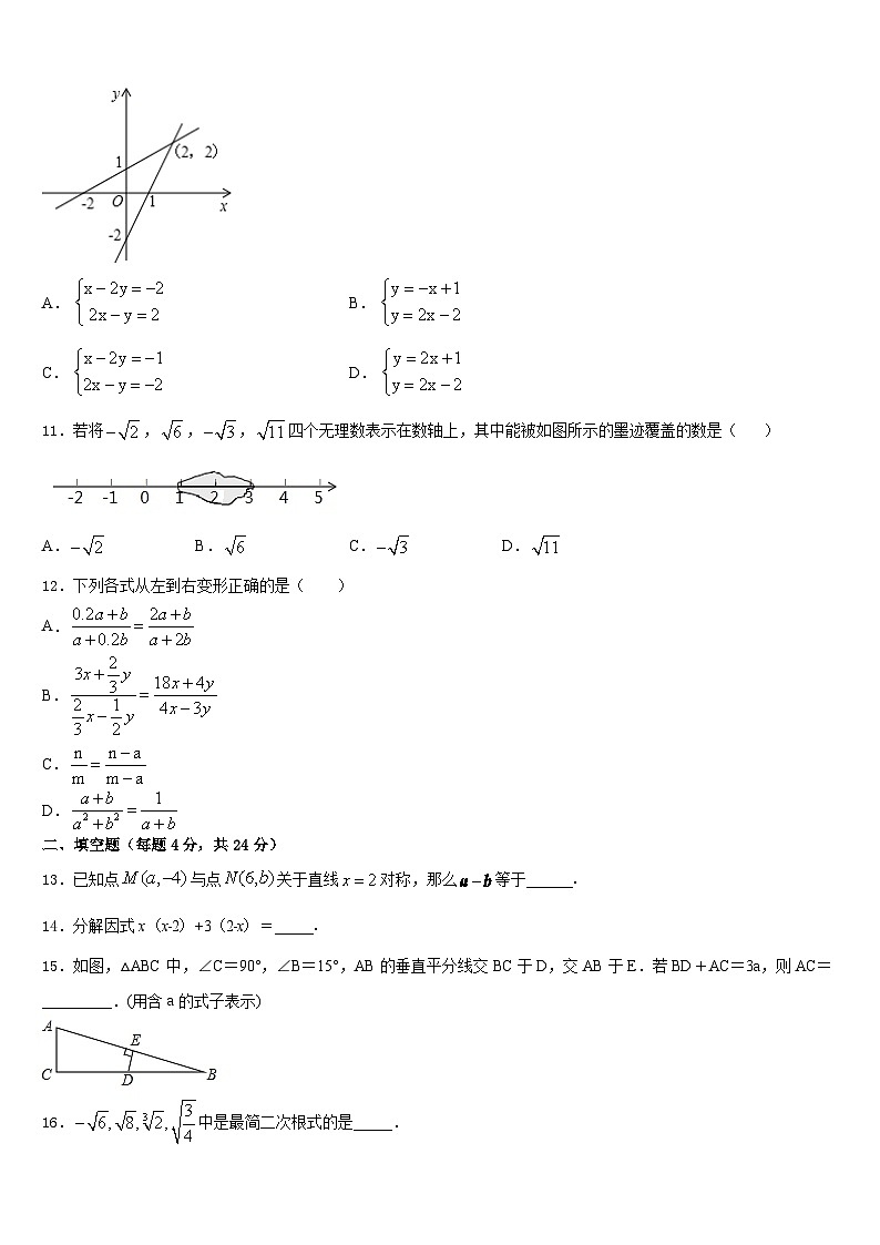2023-2024学年山东省青岛市城阳第十三中学八年级数学第一学期期末教学质量检测试题含答案第3页