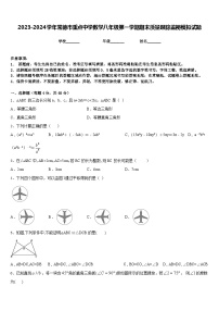 2023-2024学年常德市重点中学数学八年级第一学期期末质量跟踪监视模拟试题含答案