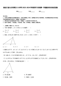 黑龙江省大庆市第五十六中学2023-2024学年数学八年级第一学期期末综合测试试题含答案