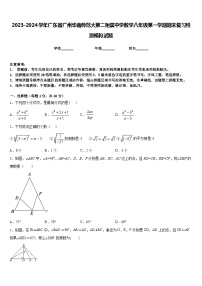 2023-2024学年广东省广州华南师范大第二附属中学数学八年级第一学期期末复习检测模拟试题含答案