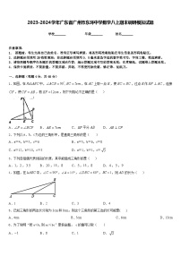 2023-2024学年广东省广州市东环中学数学八上期末调研模拟试题含答案