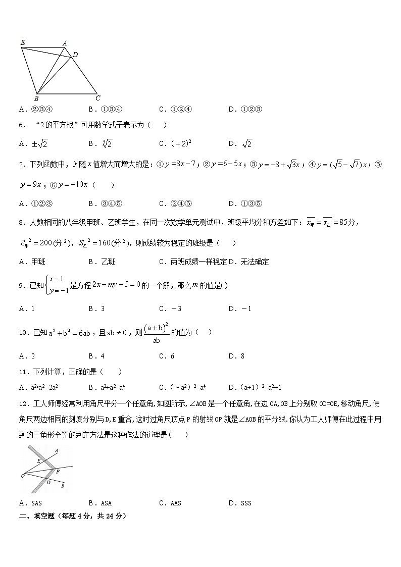 2023-2024学年广西崇左市宁明县八上数学期末经典试题含答案02