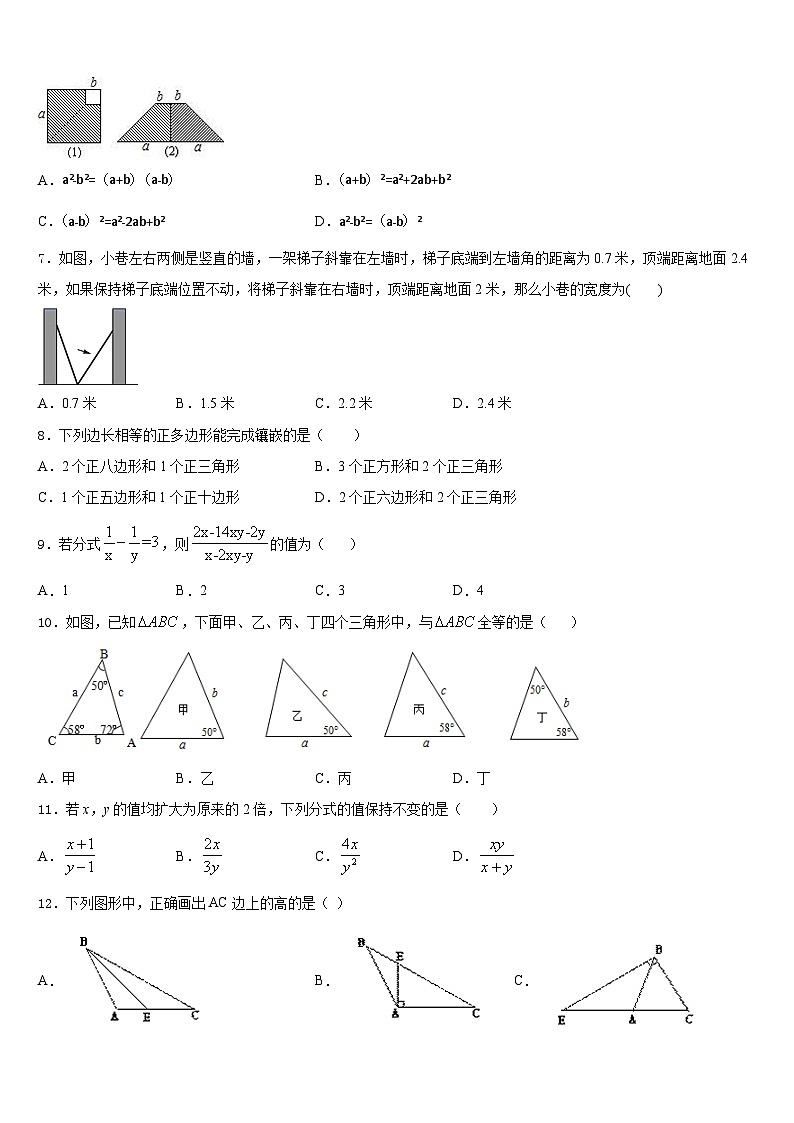 2023-2024学年广西陆川县联考数学八年级第一学期期末统考模拟试题含答案第2页