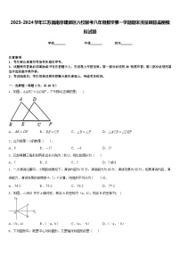 2023-2024学年江苏省南京建邺区六校联考八年级数学第一学期期末质量跟踪监视模拟试题含答案