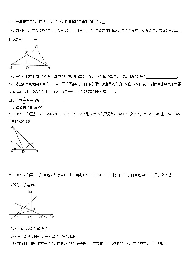 2023-2024学年江苏省南京溧水区数学八年级第一学期期末检测试题含答案第3页