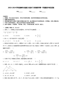 2023-2024学年曲靖市沾益区大坡乡八年级数学第一学期期末考试试题含答案