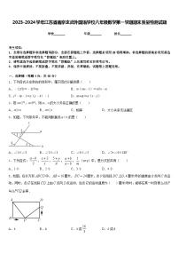 2023-2024学年江苏省南京玄武外国语学校八年级数学第一学期期末质量检测试题含答案