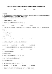 2023-2024学年江苏省无锡市梁溪区八上数学期末复习检测模拟试题含答案