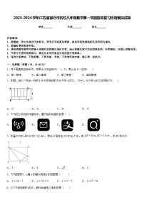 2023-2024学年江苏省宿迁市名校八年级数学第一学期期末复习检测模拟试题含答案