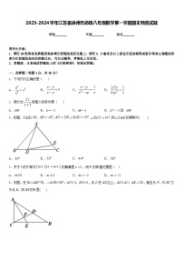 2023-2024学年江苏省徐州市沛县八年级数学第一学期期末预测试题含答案