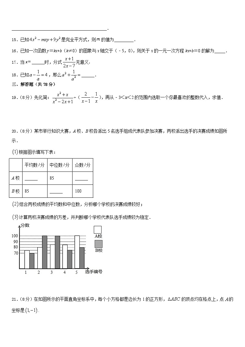2023-2024学年江苏省扬州市江都区江都区实验初级中学数学八年级第一学期期末综合测试试题含答案03