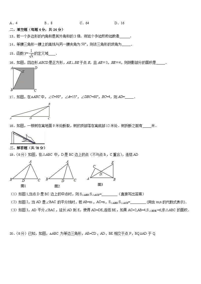 2023-2024学年江苏省淮安市淮阴师范院附属中学八年级数学第一学期期末质量检测模拟试题含答案03