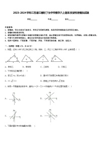 2023-2024学年江苏省江都区丁伙中学数学八上期末质量检测模拟试题含答案