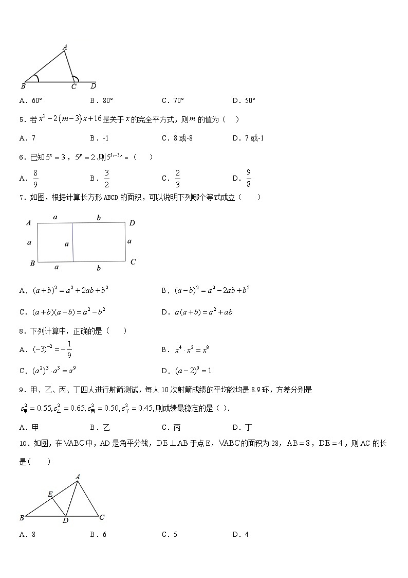 2023-2024学年江苏省泗洪县八上数学期末达标检测试题含答案02