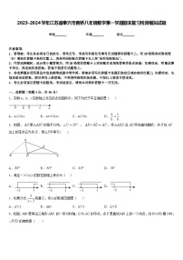 2023-2024学年江苏省泰兴市黄桥八年级数学第一学期期末复习检测模拟试题含答案