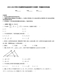 2023-2024学年江苏省泰州市高港区数学八年级第一学期期末统考试题含答案