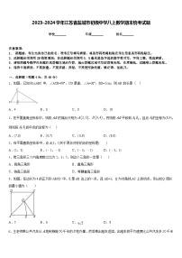 2023-2024学年江苏省盐城市初级中学八上数学期末统考试题含答案