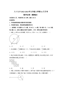 河北省石家庄市第八十九中学2023-2024学年九年级上学期月考数学试题（含解析）