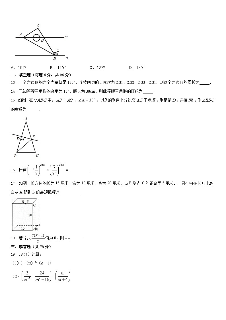2023-2024学年河南省扶沟县八上数学期末综合测试模拟试题含答案03