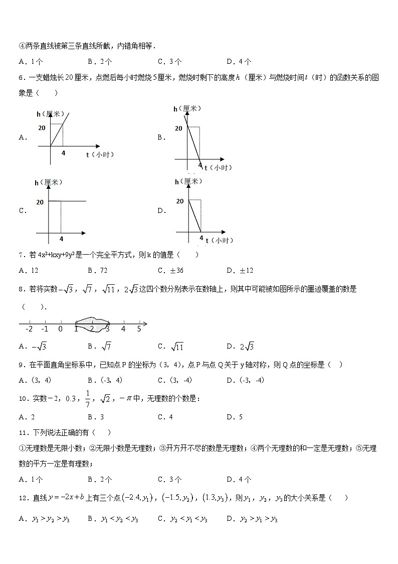 2023-2024学年河南省濮阳市油田实验学校八上数学期末联考试题含答案02
