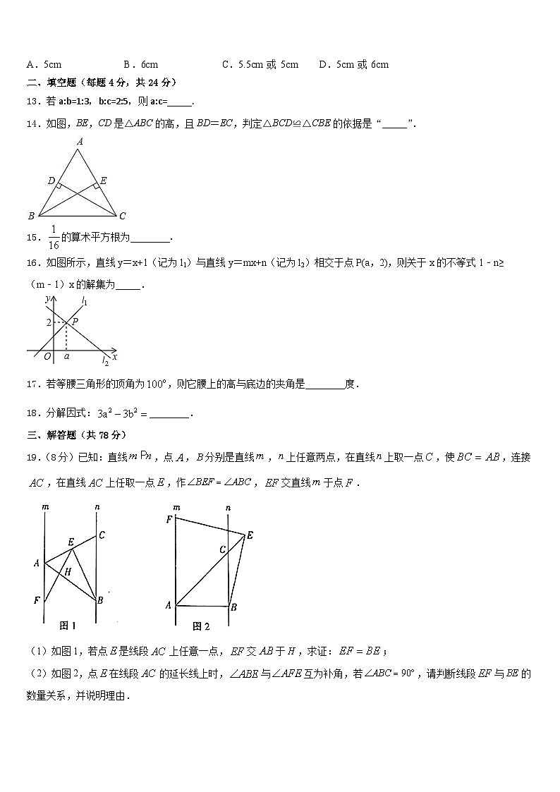 2023-2024学年浙江省宁波市东钱湖九校八上数学期末教学质量检测试题含答案03