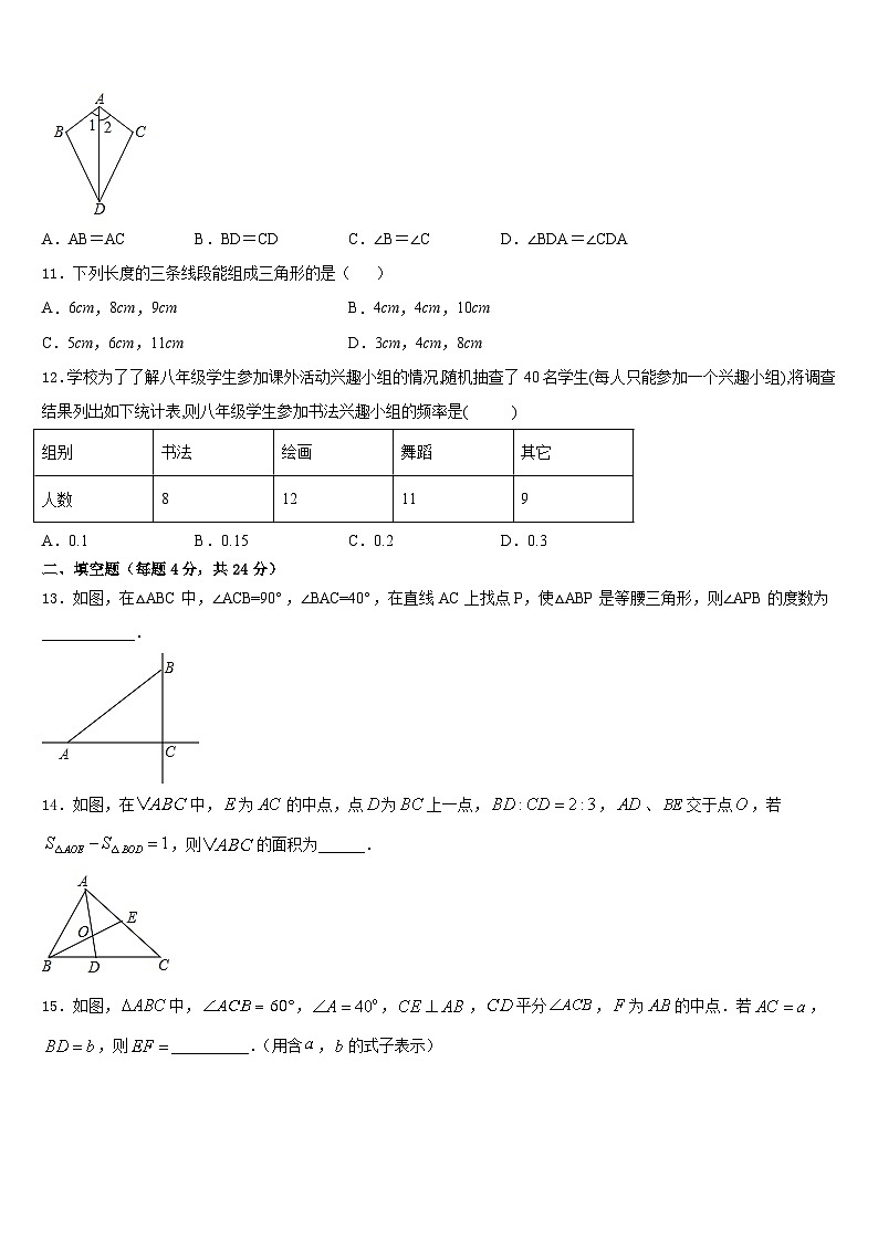 2023-2024学年浙江省绍兴市新昌县数学八年级第一学期期末学业质量监测模拟试题含答案第3页
