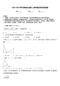 2023-2024学年甘肃省古浪县八上数学期末综合测试试题含答案