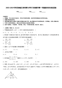 2023-2024学年甘肃省兰州市第九中学八年级数学第一学期期末综合测试试题含答案