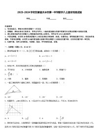 2023-2024学年甘肃省天水市第一中学数学八上期末检测试题含答案