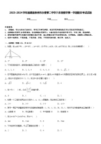 2023-2024学年福建省泉州市永春第二中学八年级数学第一学期期末考试试题含答案