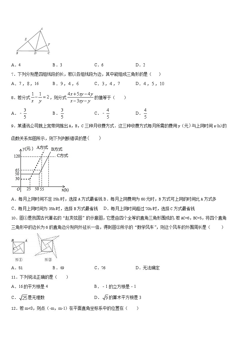 2023-2024学年贵州省六盘水市第二十中学数学八年级第一学期期末统考模拟试题含答案第2页