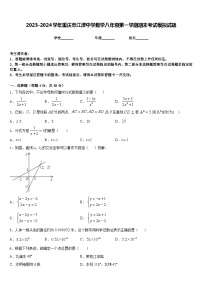 2023-2024学年重庆市江津中学数学八年级第一学期期末考试模拟试题含答案