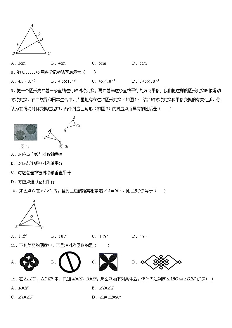 2023-2024学年重庆綦江县联考八上数学期末统考模拟试题含答案第2页