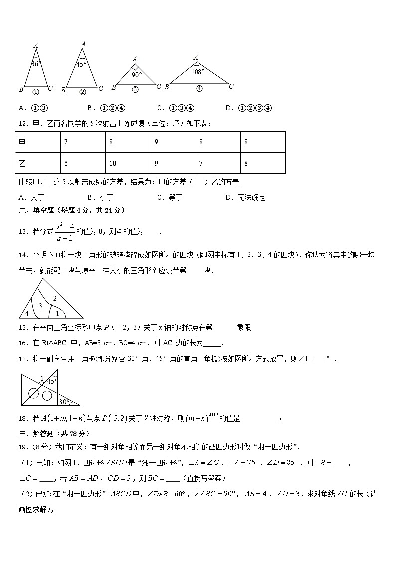 2023-2024学年青海省玉树市数学八年级第一学期期末质量跟踪监视模拟试题含答案第3页