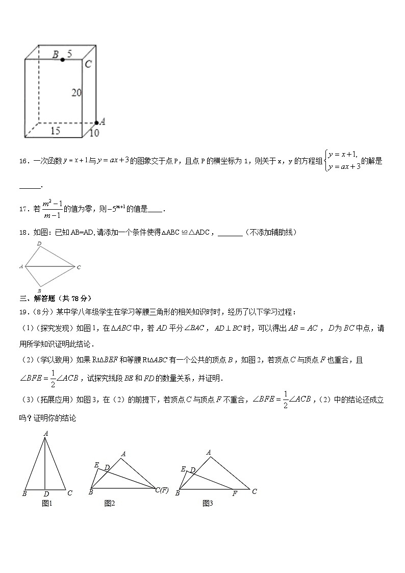 上海第二初级中学2023-2024学年八上数学期末调研模拟试题含答案第3页