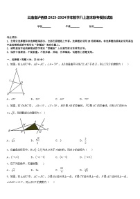 云南省泸西县2023-2024学年数学八上期末联考模拟试题含答案